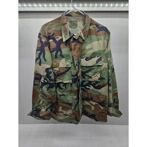 VINTAGE US Army Jacket Medium M Woodland Camo Combat Coat Hot Weather Ripstop‎